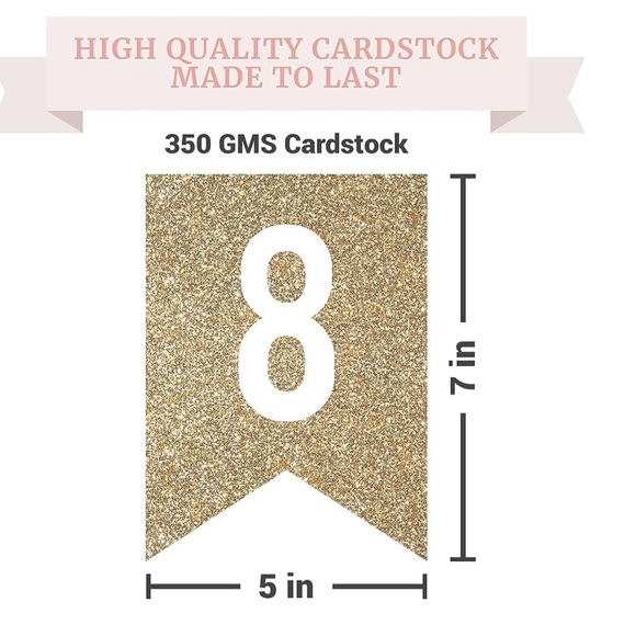 NWOT - Pre Strung Happy 80th Birthday sign Comes with 5 Tropical Drawstring Bags - Picture 4 of 14